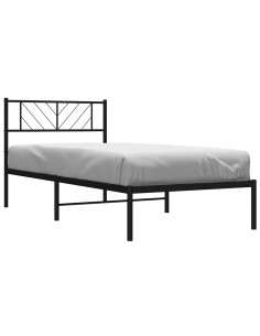 Giroletto con Testiera Metallo Nero 100x200 cm 2