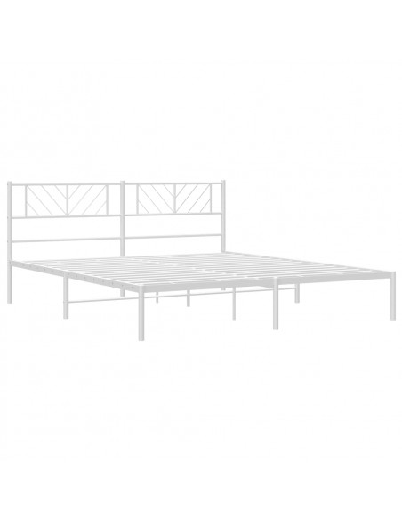 Giroletto con Testiera Metallo Bianco 180x200 cm