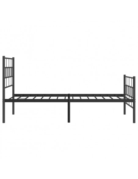 Giroletto con Testiera e Pediera Metallo Nero 80x200 cm