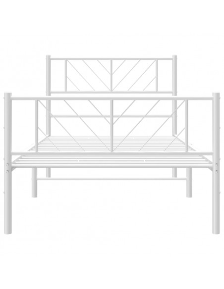 Giroletto con Testiera e Pediera Metallo Bianco 80x200 cm