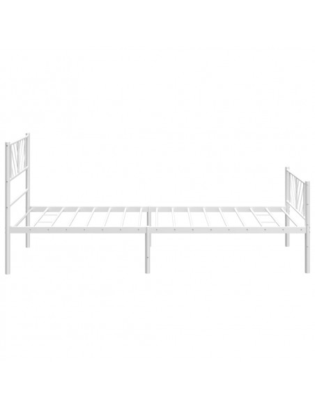 Giroletto con Testiera e Pediera Metallo Bianco 80x200 cm