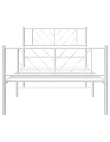 Giroletto con Testiera e Pediera Metallo Bianco 90x200 cm