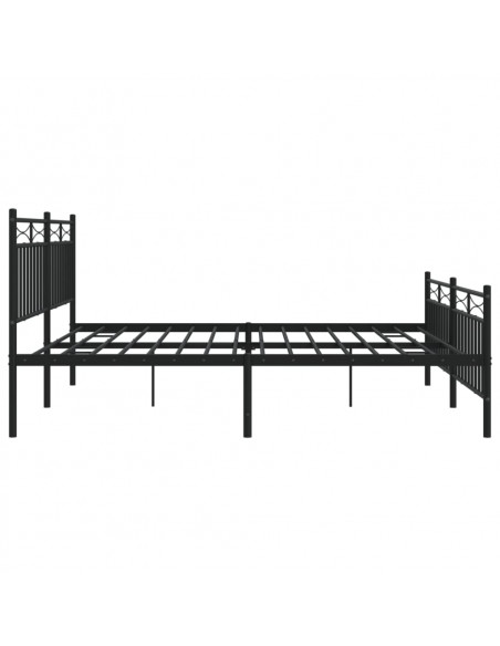Giroletto con Testiera e Pediera Metallo Nero 180x200 cm