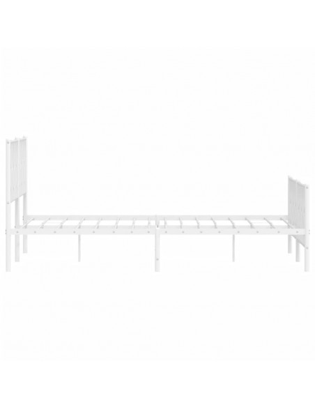 Giroletto con Testiera e Pediera Metallo Bianco 160x200 cm