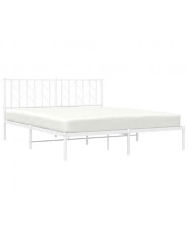 Giroletto con Testiera Metallo Bianco 160x200 cm