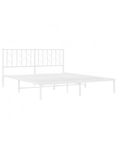 Giroletto con Testiera Metallo Bianco 160x200 cm