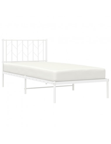 Giroletto con Testiera Metallo Bianco 90x200 cm