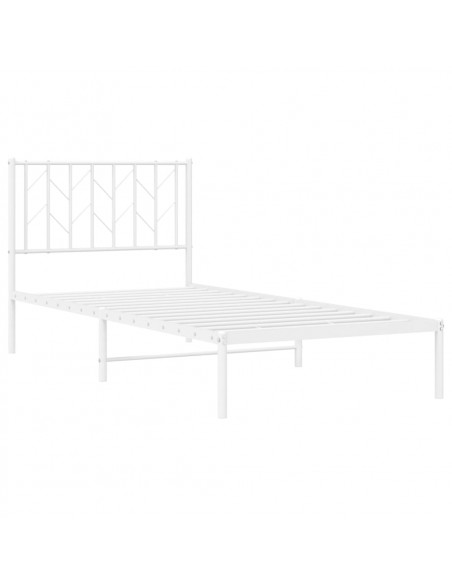 Giroletto con Testiera Metallo Bianco 90x200 cm