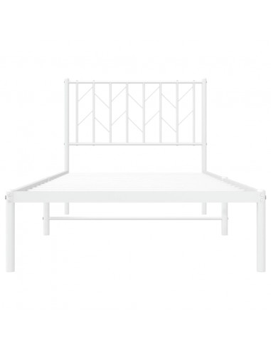 Giroletto con Testiera Metallo Bianco 90x200 cm