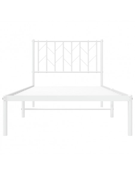 Giroletto con Testiera Metallo Bianco 90x200 cm