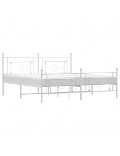 Giroletto con Testiera e Pediera Metallo Bianco 180x200 cm