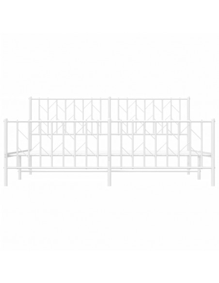 Giroletto con Testiera e Pediera Metallo Bianco 180x200 cm