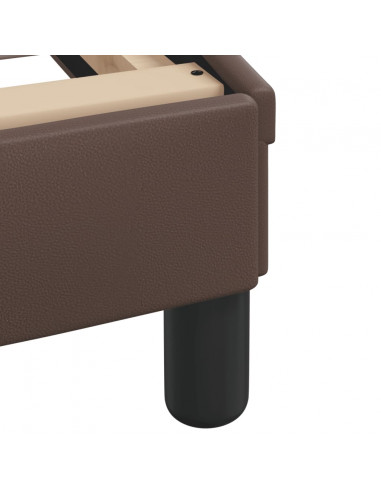 Giroletto con Testiera Marrone 200x200 cm in Similpelle