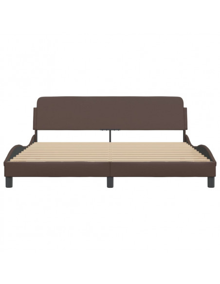 Giroletto con Testiera Marrone 180x200 cm in Similpelle