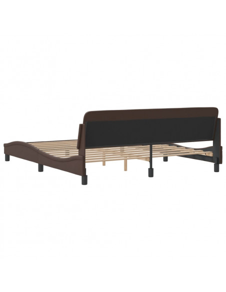 Giroletto con Testiera Marrone 180x200 cm in Similpelle
