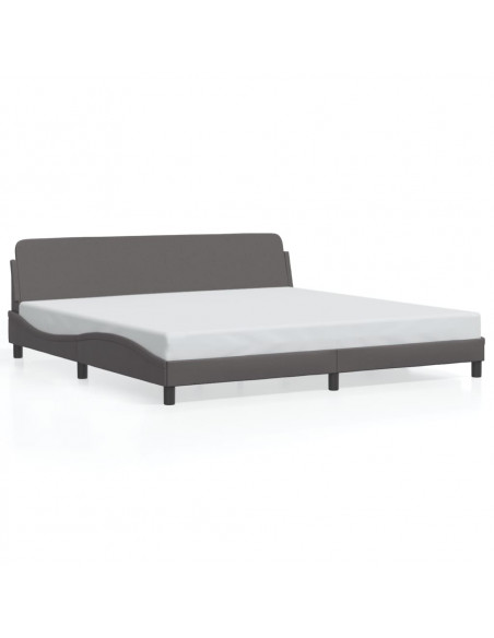 Giroletto con Testiera Grigio 200x200 cm in Similpelle