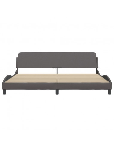 Giroletto con Testiera Grigio 200x200 cm in Similpelle