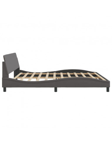 Giroletto con Testiera Grigio 200x200 cm in Similpelle