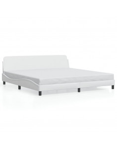 Giroletto con Testiera Bianco 200x200 cm in Similpelle