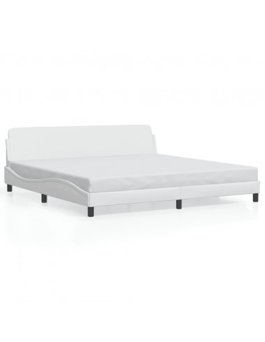 Giroletto con Testiera Bianco 200x200 cm in Similpelle