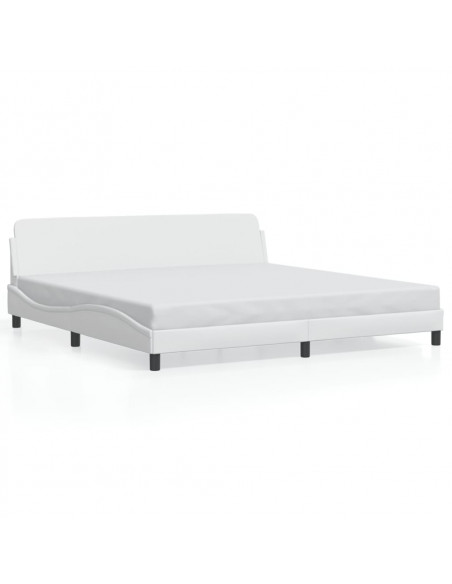 Giroletto con Testiera Bianco 200x200 cm in Similpelle
