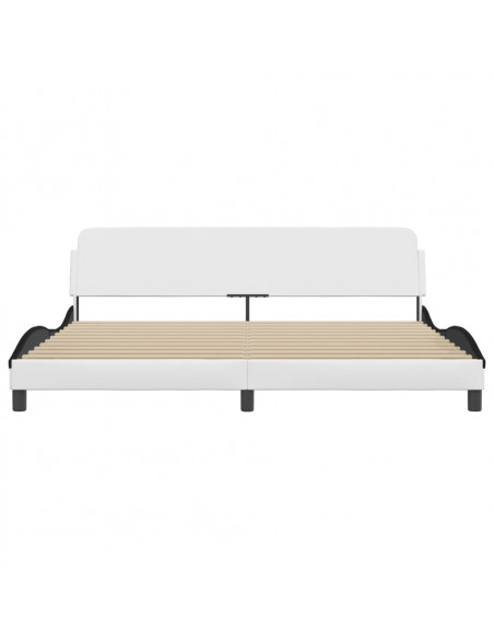 Giroletto con Testiera Bianco e Nero 200x200 cm in Similpelle