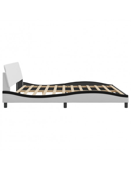Giroletto con Testiera Bianco e Nero 200x200 cm in Similpelle