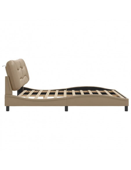 Giroletto con Luci LED Cappuccino 180x200 cm in Similpelle