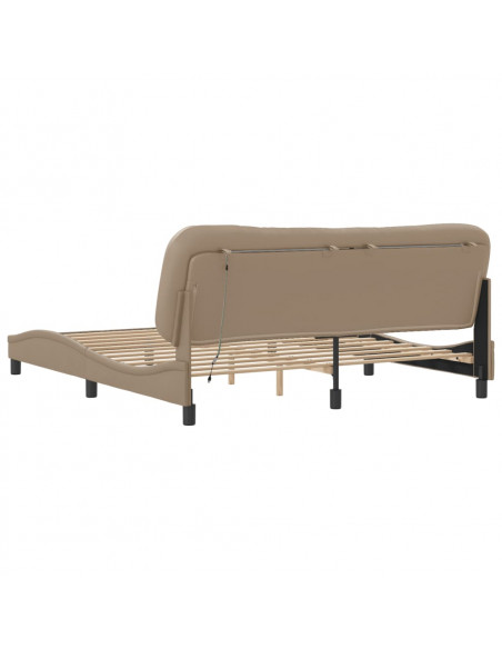 Giroletto con Luci LED Cappuccino 180x200 cm in Similpelle