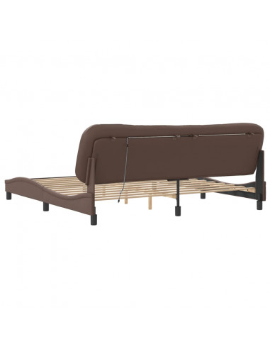 Giroletto con Luci LED Marrone 200x200 cm in Similpelle