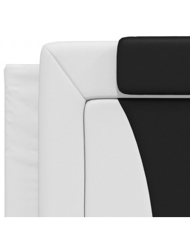 Giroletto con Luci LED Bianco e Nero 200x200 cm in Similpelle