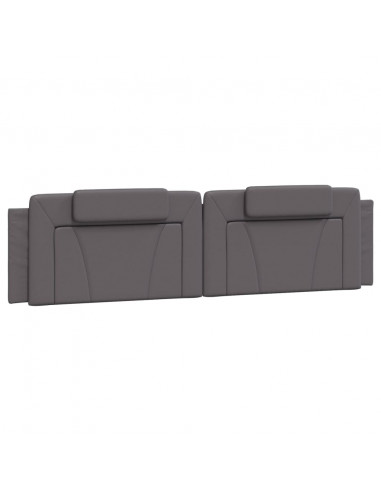 Giroletto con Testiera Grigio 200x200 cm in Similpelle