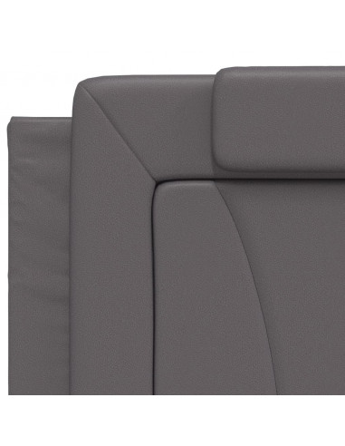 Giroletto con Testiera Grigio 200x200 cm in Similpelle