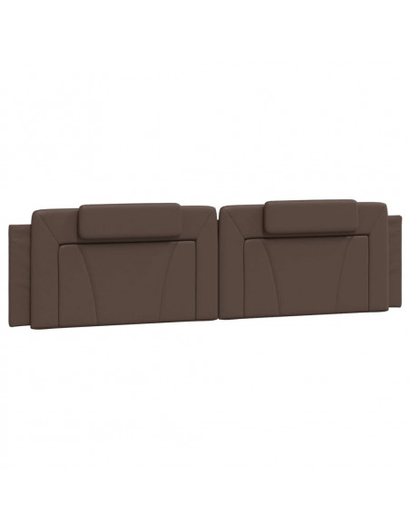Giroletto con Testiera Marrone 200x200 cm in Similpelle