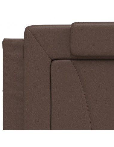 Giroletto con Testiera Marrone 200x200 cm in Similpelle