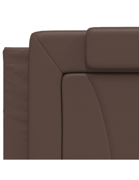 Giroletto con Testiera Marrone 200x200 cm in Similpelle