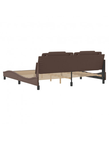 Giroletto con Luci LED Marrone 200x200 cm in Similpelle