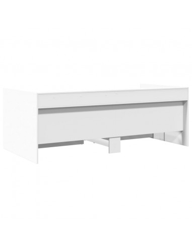 Divano Letto con Cassetti Bianco 75x190 cm in Legno Multistrato