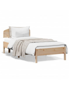 Giroletto con Testiera 90x200 cm in Legno Massello di Pino