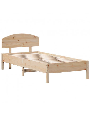 Giroletto con Testiera 90x200 cm in Legno Massello di Pino