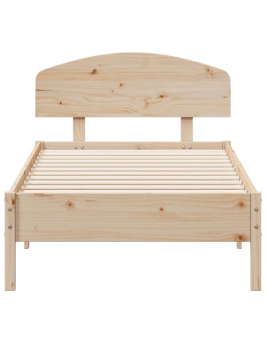 Giroletto con Testiera 90x200 cm in Legno Massello di Pino