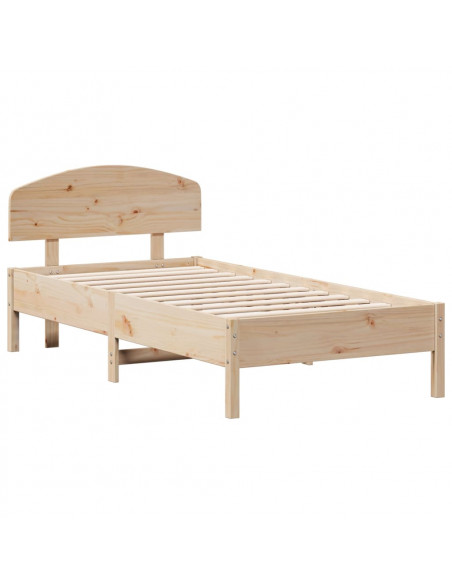 Giroletto con Testiera 90x190 cm in Legno Massello di Pino