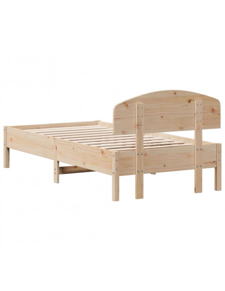 Giroletto con Testiera 90x190 cm in Legno Massello di Pino