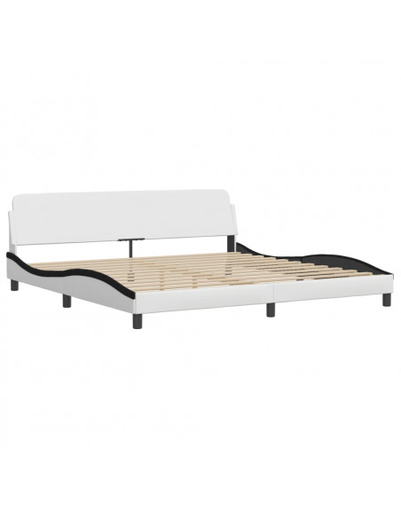 Giroletto con Luci LED Bianco e Nero 200x200 cm in Similpelle