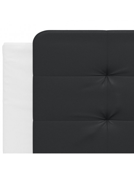 Giroletto con Testiera Bianco e Nero 200x200 cm in Similpelle