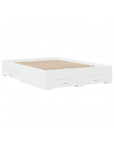 Giroletto con Cassetti Bianco 140x190 cm in Legno Multistrato 2