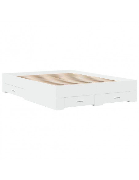 Giroletto con Cassetti Bianco 140x190 cm in Legno Multistrato