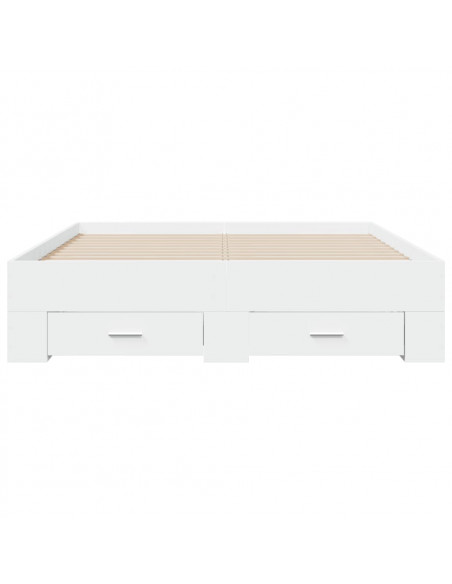 Giroletto con Cassetti Bianco 140x190 cm in Legno Multistrato