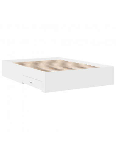 Giroletto con Cassetti Bianco 140x190 cm in Legno Multistrato