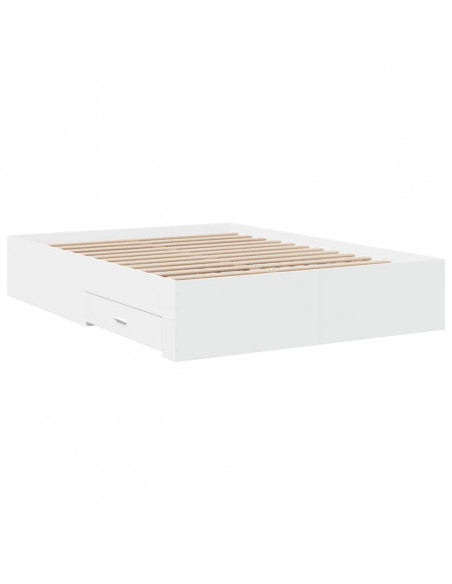 Giroletto con Cassetti Bianco 140x190 cm in Legno Multistrato